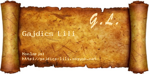 Gajdics Lili névjegykártya